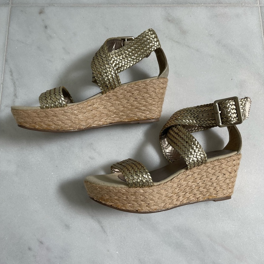 Kelly & Katie Gold Weave Espadrilles